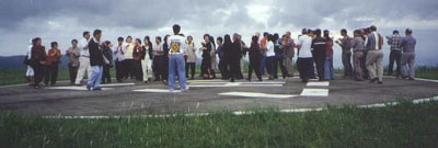 Conference attendees dance